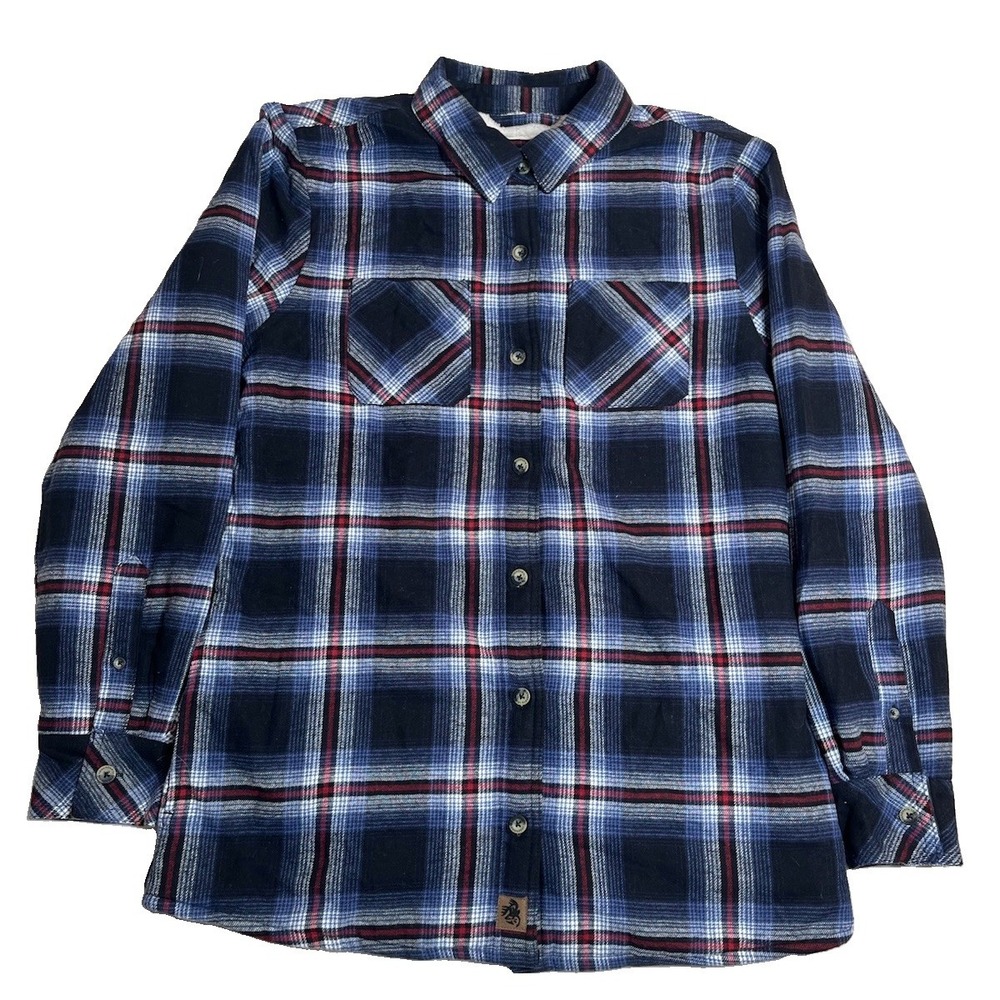 Legendary Whitetails Women's M Blue Plaid Sherpa Lined Flannel Shirt Shacket EUC